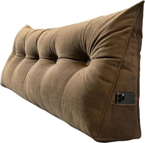 Miniatura 6 de Almohada de cuña para cama tamaño Queen y tamaño King, cabecera de cama triangular para lectura, almohada de respaldo grande con funda de almohada