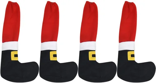 Miniatura 2 de 4 calcetines divertidos de Navidad para muebles, calcetines de mesa de elfos de Navidad, fundas para patas de silla, protectores de suelo