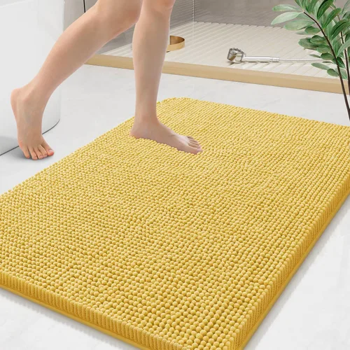 Miniatura 150 de Arotive Alfombras de baño de felpilla extrasuaves y absorbentes, de 24 x 16 pulgadas, lavables a máquina, parte trasera de goma antideslizante