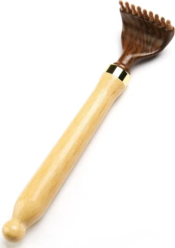 Rascador de espalda extensible portátil, rascador de espalda de bambú para hombres y mujeres, cabeza telescópica autoterapéutica, fácil de alcanzar