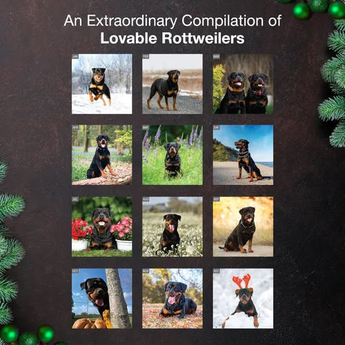 Miniatura 3 de MICASA PRESS Rottweilers - Calendario de pared 2026 de 12 meses 12 x 24 pulgadas abierto Papel grueso y resistente Regalo Lindo calendario