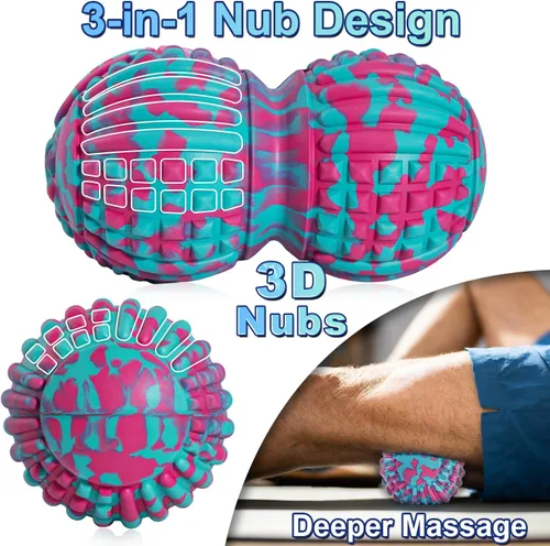 Miniatura 4 de Pelota de Lacrosse para Masaje de Tejido Profundo para Ejercicio y Recuperación - Rodillo de Maní de 7.8 Pulgadas - Certificación SGS - Se Enfoca