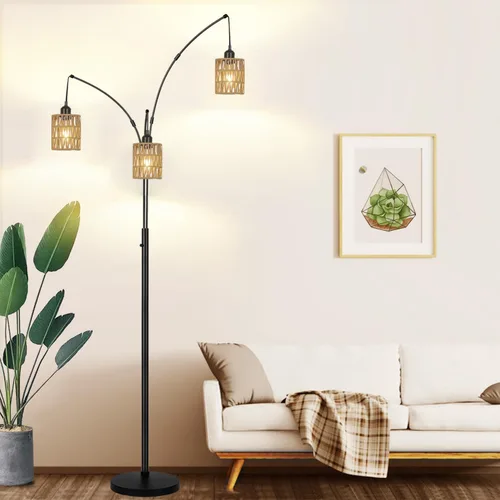 Miniatura 6 de Pantalla pequeña de ratán para lámpara, pantallas bohemias de repuesto H5.9''xΦ4.7'', cubiertas de luz para ventilador de techo, pantalla cilíndrica