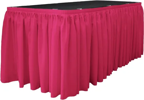 Miniatura 54 de LA Linen Falda de mesa de popelina de poliéster para mesas rectangulares, tela plisada para banquetes de boda, 14 pies por 29 pulgadas de largo