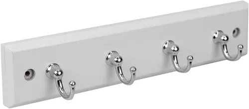 Miniatura 8 de Home Basics - Estante para llaves montado en la pared de 4 ganchos Acabado de madera de cerezo diseñado para organizar llaves, abrigos
