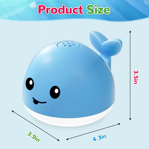 Miniatura 6 de Juguetes de baño para bebés, juguete de baño iluminado en forma de ballena con aspersor para bebés de 6-12-18 meses, juguetes de baño para niños