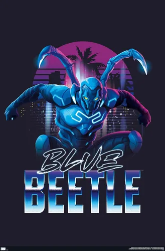 Miniatura 10 de Trends International DC Comics Movie Blue Beetle - Póster de pared de ciudad, 22.4 pulgadas de largo x 14.7 W, paquete de póster y montaje prémium