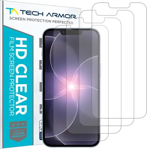 Miniatura 8 de Tech Armor Protector de pantalla para iPhone de 6.1 pulgadas, película transparente HD, máxima protección de pantalla, claridad cristalina, fácil