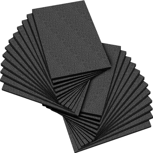 Miniatura 11 de Frienda 12 hojas de espuma de polietileno de 12 x 8 x 0.5 pulgadas, relleno de espuma de polietileno grueso negro, relleno de espuma de polietileno