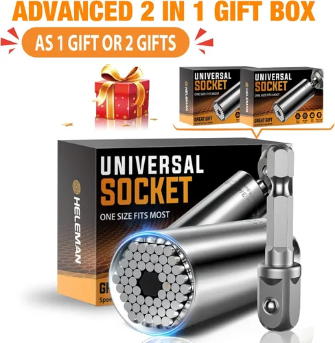 Miniatura 9 de HELEMAN Juego de 2 herramientas universales con adaptador de taladro eléctrico, regalo de Navidad para hombres