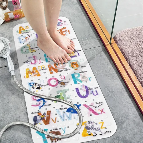 Miniatura 6 de Topotdor Alfombra de Baño para Bebé para Bañera para Niños, 40 X 16 Pulgadas Extra Larga Alfombra de Bañera para Niños Pequeños Antideslizante