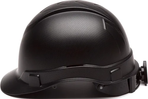 Miniatura 4 de Pyramex Ridgeline Cap Style 4 Point Ratchet Hard Hat Patrón de grafito negro mate
