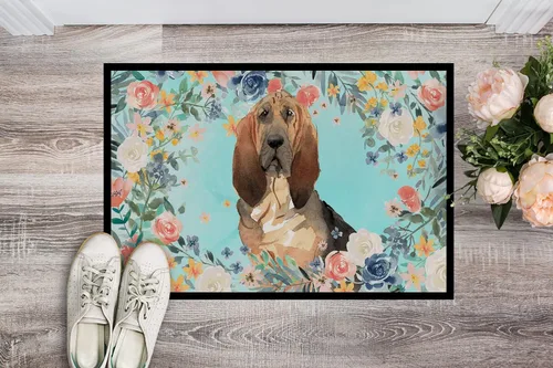 Miniatura 2 de Caroline's Treasures CK3434JMAT Bloodhound - Tapete para puerta delantera, 24 x 36 pulgadas, para interiores y exteriores, para entrada