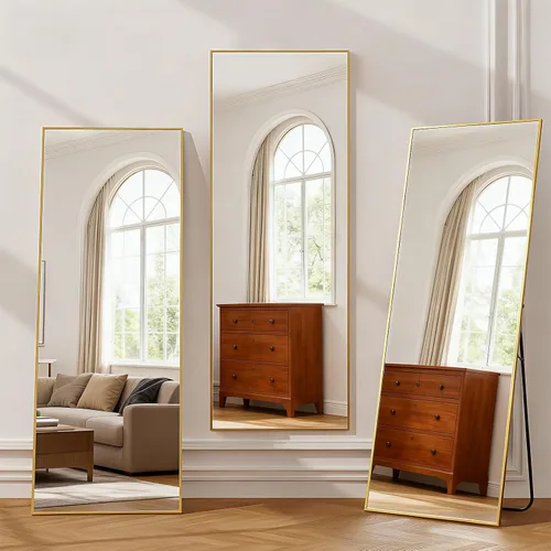 Miniatura 5 de Simple Deluxe Espejo arqueado de longitud completa, espejos de piso grandes de 56 x 15 pulgadas, para pared, puerta, dormitorio, baño, sala de estar