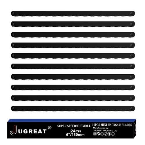 Miniatura 10 de JUGREAT Hojas de sierra para metales de repuesto de 12 pulgadas, dientes de tierra de acero de alta velocidad - 24TPI (paquete de 10)