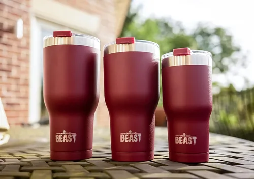 Miniatura 4 de Beast Vaso Térmico de 30 oz de Acero Inoxidable con Aislamiento al Vacío para Café y Hielo de Doble Pared Termo de Viaje (Rojo Arándano)