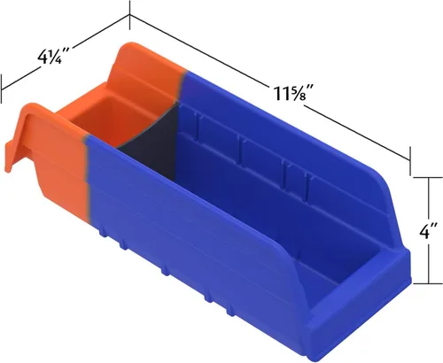 Miniatura 2 de Akro-Mils 36442 - Cubo de plástico Kanban con control de inventario con doble tolva indicador, 11-5/8 pulgadas x 4-1/4 pulgadas x 4 pulgadas
