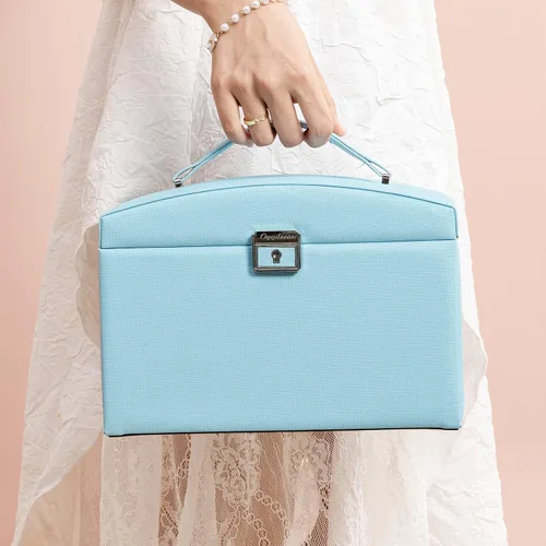 Miniatura 6 de Oyydecor Joyero organizador para mujeres y niñas piel sintética para personas mayores caja de almacenamiento de joyas de tamaño mediano