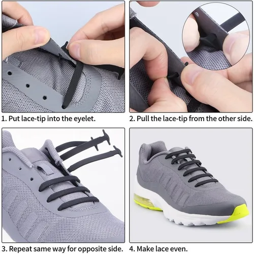 Miniatura 4 de HOMAR - Cordones sin lazo para niños y adultos, cordones elásticos de silicona sin atar