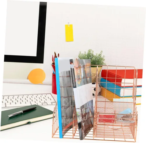Miniatura 5 de NUOBESTY Organizador de escritorio, archivador de escritorio, carpeta negra, carpetas de oficina, soporte para revistas, soporte de documentos