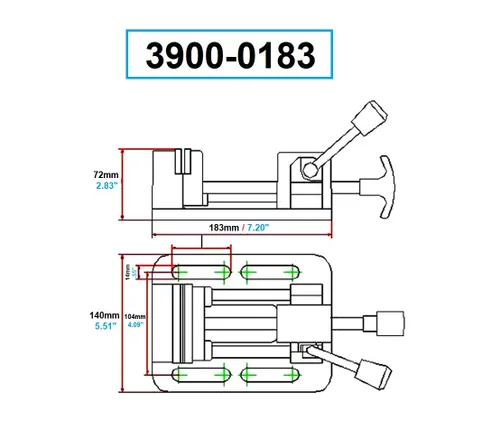 Miniatura 2 de HHIP 3900-0183 Pro-Series prensa de perforación de hierro de alta calidad de deslizamiento rápido, mordaza de 3" de ancho x 1.25" de profundidad