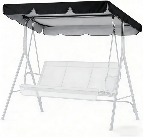 Miniatura 7 de Cubierta de repuesto para toldo de columpio de patio, resistente al agua, protección UV, 2 plazas, para porche, jardín, cubierta superior de Beige