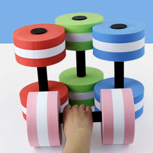 Miniatura 4 de Juego de 2 mancuernas aeróbicas de agua para piscina, para ejercicio, mancuernas de espuma EVA de alta densidad, para terapia acuática, fitness