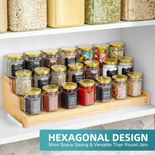 Miniatura 4 de Paquete de 40 tarros pequeños de vidrio para miel con tapas para recuerdos de boda, baby showers, tarros de vidrio herméticos de 3 onzas con tapas