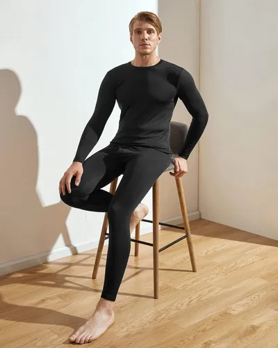 Miniatura 4 de LAPASA Men's Thermal Underwear Set Soft Fleece Lined Long Johns LightMidHeavy Weight Base Layer Top & Bottom M11M24M57