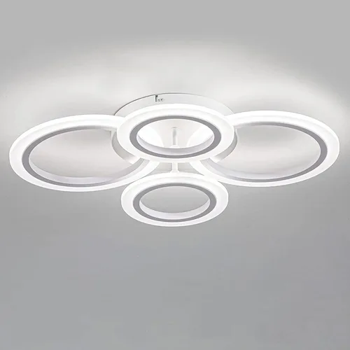Miniatura 11 de Shine LUEST Lámpara de techo LED moderna de 34 W, 3000 K-6000 K regulable, accesorios de iluminación de techo para montaje en techo, 4 anillos