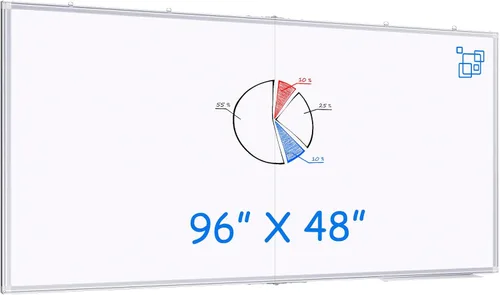 Miniatura 9 de Pizarra blanca magnética de borrado en seco para pared, 48 x 46 pulgadas (4 pies x 3 pies), pizarra blanca portátil plegable con una bandeja larga