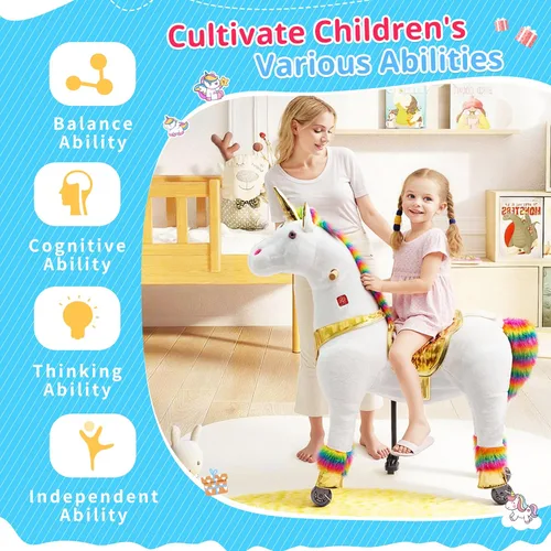 Miniatura 4 de Paseo en unicornio en juguetes, Paseo en unicornio para niñas de 6 años a adultas, Paseo en unicornio en juguetes, Unicornio mecánico de peluche