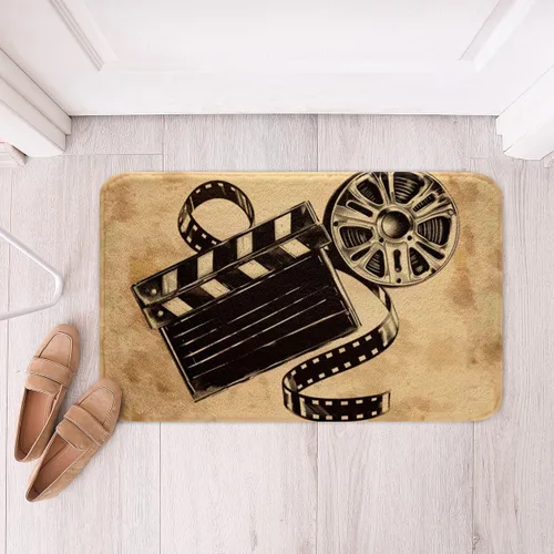 Miniatura 25 de Homewish Alfombra de baño con música de piano, notas musicales, para niños, niñas, niños, adolescentes, retro, graffiti, gris, dorado, lanudo