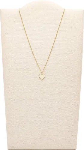 Miniatura 2 de Fossil Collar de cadena con dije de acero inoxidable grabado chapado para mujer