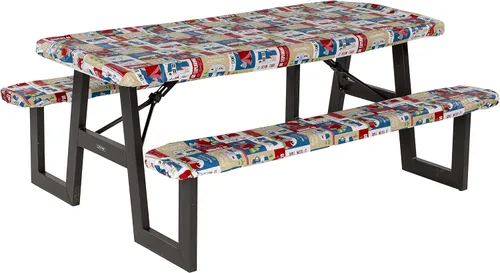 Miniatura 2 de Lippert Juego de manteles de vinilo para camping y picnic con material 100% PEVA, tela impermeable y resistente a las manchas