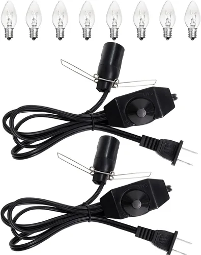Miniatura 9 de Cable de repuesto para lámpara de sal, 1 paquete con interruptor de atenuación, cable de lámpara de 5 pies y 6 bombillas halógenas de sal (15 vatios)