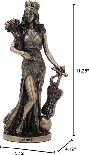 Miniatura 9 de Diseño Veronese Estatua de Tyche de 28,6 cm de la diosa griega de la fortuna y la prosperidad, resina de bronce fundido en frío, decoración