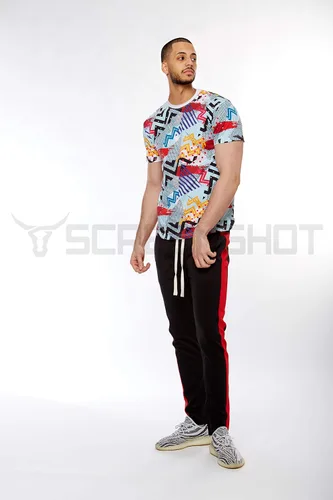 Miniatura 5 de Screenshotbrand Mens Hip Hop Premium Slim Fit Track Pants - Athletic Jogger Bottom with Side Taping
