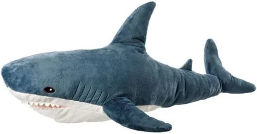 Juguete de peluche de tiburón de 24 pulgadas, suaves y esponjosos, almohadas de peluche, alivio perfecto del estrés, decoración de habitación para