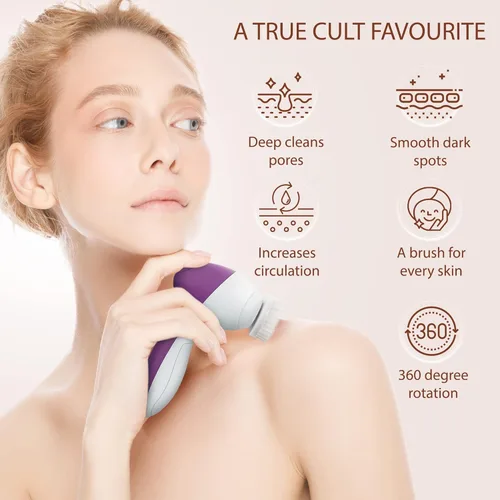 Miniatura 5 de Cepillo de Limpieza Facial Exfoliante para el Rostro Limpiador Exfoliante para el Cuidado de la Piel Lavado para Mujeres Niñas Exfoliante Eléctrico