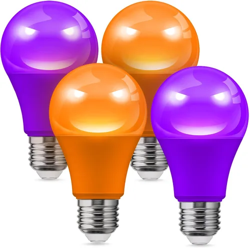 Miniatura 18 de L LOHAS LED Bombillas LED, Bombilla de Luz Ámbar para Ayuda del Sueño, A19 9W (Equivalente a 60 Vatios), Bloqueo de Luz Azul, Bombillas Regulables
