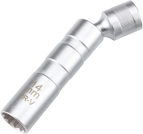 AUCELI Dado Magnético para Bujías, Herramienta de Extracción de Dado Giratorio de Pared Delgada de 14mm, Juego de Dados para Bujías Estándar