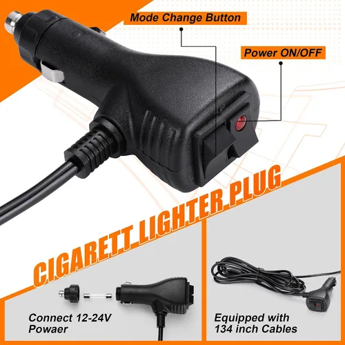 Miniatura 7 de Luces de baliza estroboscópica ámbar LED WINECO, luces de advertencia de emergencia de seguridad intermitentes giratorias para carretilla elevadora