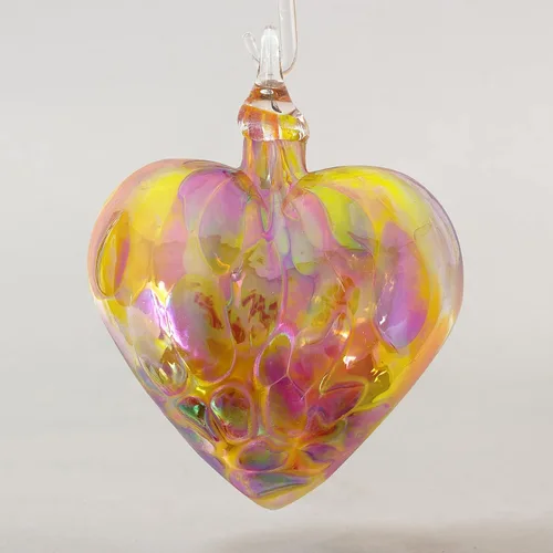 Miniatura 3 de Glass Eye Studio Adornos clásicos de corazón (chip de mosaico azul)