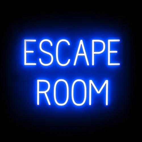 Miniatura 15 de SpellBrite Cartel de ESCAPE ROOM Letrero relacionado con el entretenimiento con aspecto de neón, fuente de luz LED roja 23.6 x 15.0 pulgadas Rojo