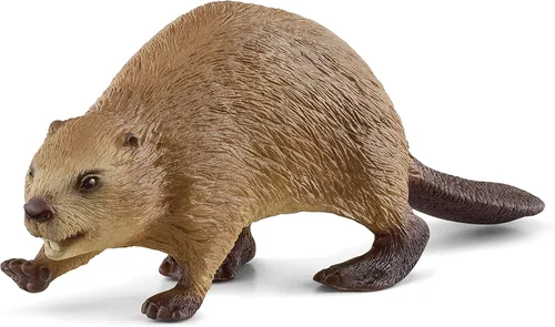 Schleich Wild Life, North American Woodland Juguetes de animales salvajes para niños, figura de juguete de castor, a partir de 3 años