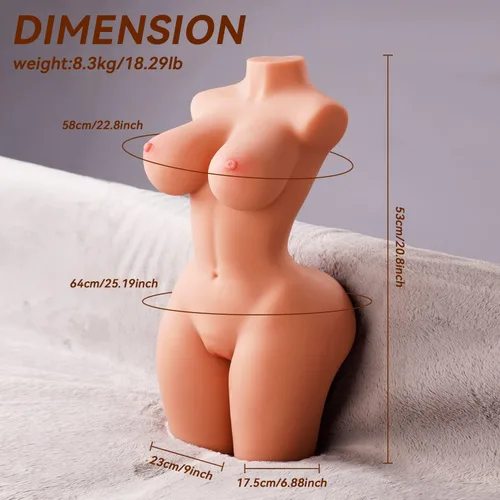 Miniatura 2 de Muñeca sexual de piel marrón de 20 libras realista para adultos, juguetes sexuales para hombres, vagina anal, juego de senos, muñecas sexuales