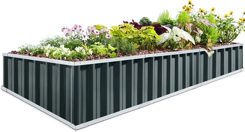 Miniatura 25 de King Bird - Cama de jardín elevada de 68 x 36 x 12 pulgadas, kit de caja de maceta de metal de acero galvanizado para jardín al aire libre, con 2