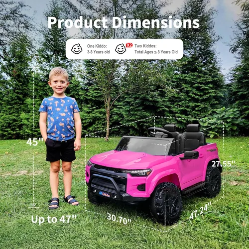 Miniatura 6 de Hikiddo - vehículo de paseo de 24 V y 10 Ah para niños grandes, SUV eléctrico de 4x4 y 2 plazas para conducir con control remoto, motores de 4x200W