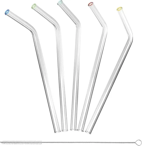 Miniatura 9 de Better Houseware Pajitas de vidrio reutilizables extra anchas de 0.394 in (juego de 5 + cepillo de limpieza)